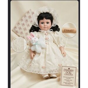 Dynasty Doll Collection Lauren Porcelain Doll Limited Edition D630.60 with Bunny